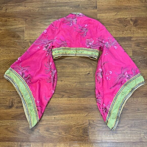 Vintage cropped embroidered embellished kimono jacket - Picture 5 of 6